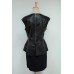 A019 ESCADA SPORT黑色皮革無袖連身短裙