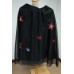A038 P.A.R.O.S.H.星形珠片裝飾黑色網紗半截長裙